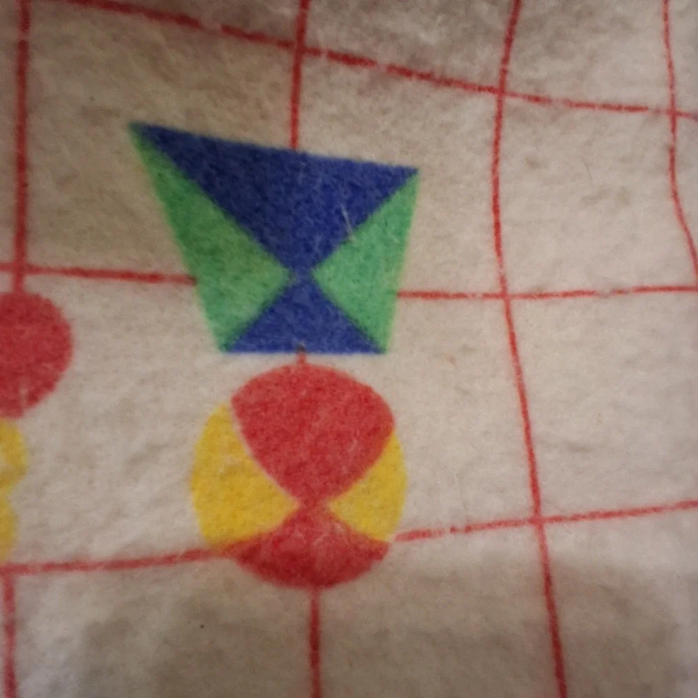Vintage 80s Rainbow Circus‎ Clown Baby Kids Blanket GVC Beacon USA